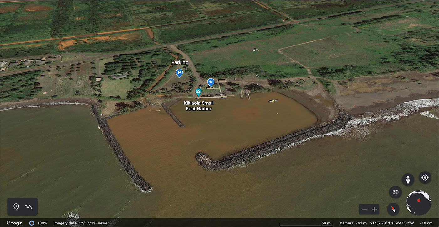 kikiaola-small-boat-harbor.jpg Aerial map of Kikiaola Small Boat Harbor and its parking area
